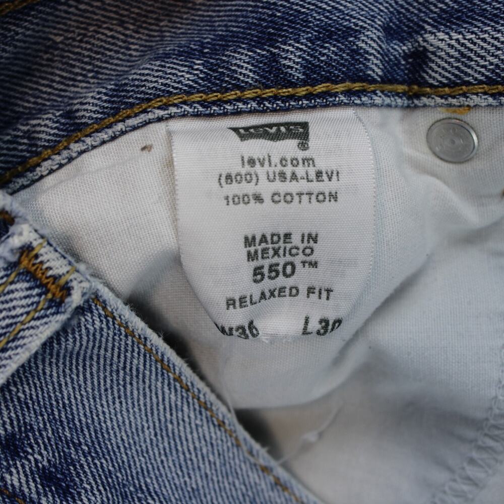 Levis 550 Jeans Relaxed Fit Straight Leg Mens 36x30 Blue - Picture 4 of 13